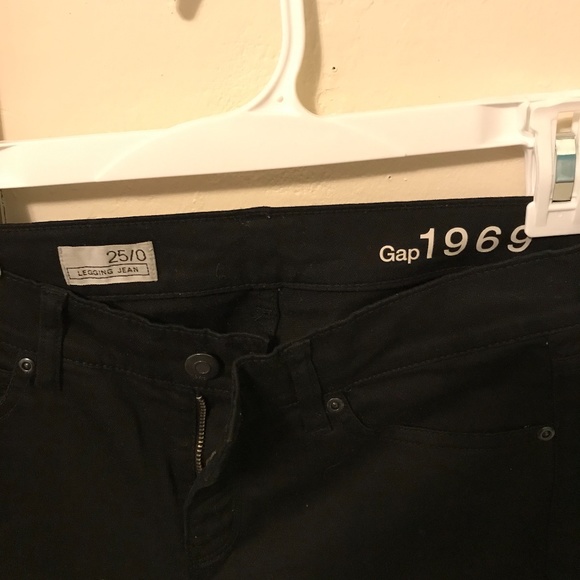 GAP Black Jean Leggings with Zipper - Picture 3 of 4